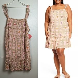 Agua Bendita Target 🎯 4X Plus Size Dainty Floral Tile Print Dress - Pull over